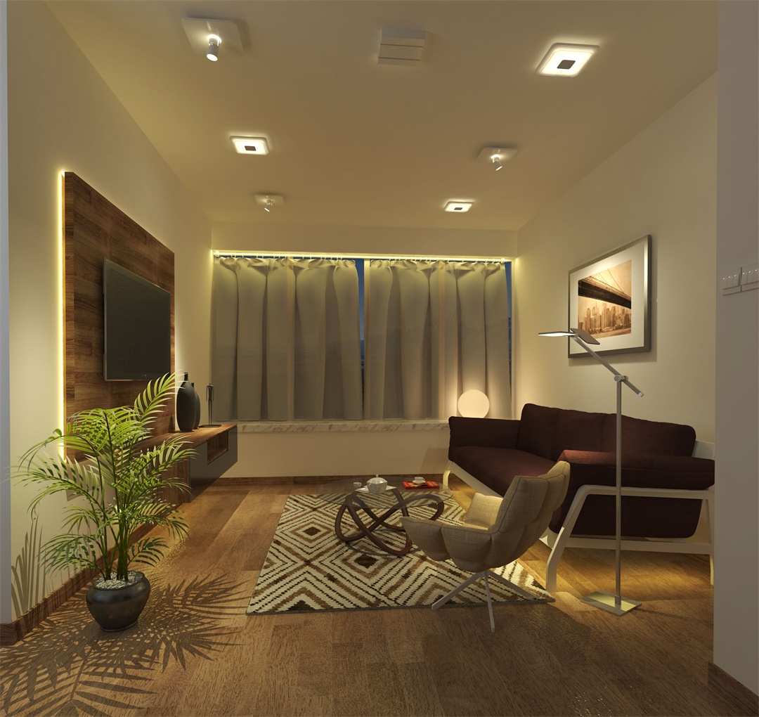 Minimalist pendant lighting in modern kitchen